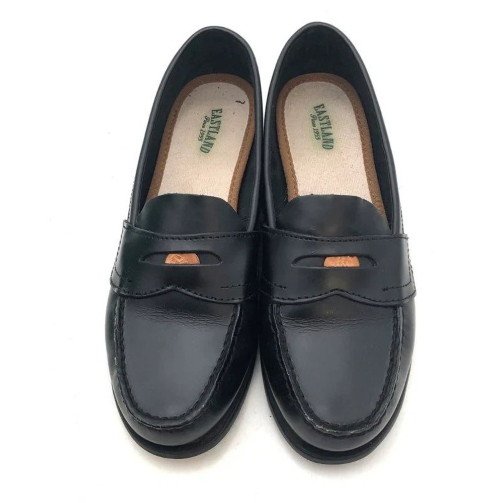 Eastland Women's 7.5 M Black Leather Classic Penny Loafers Slip‑On Dress Casual - Picture 5 of 16
